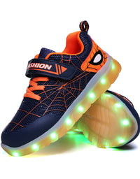 Size 26-37 Kids Led USB Recharge Glowing Shoes Children's Hook Loop - TryKid
