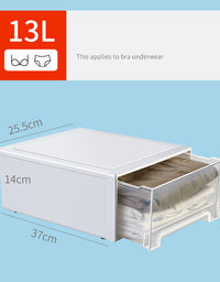 Clothes Storage Box Drawer Type Plastic Thickened Transparent Finishing Box - TryKid
