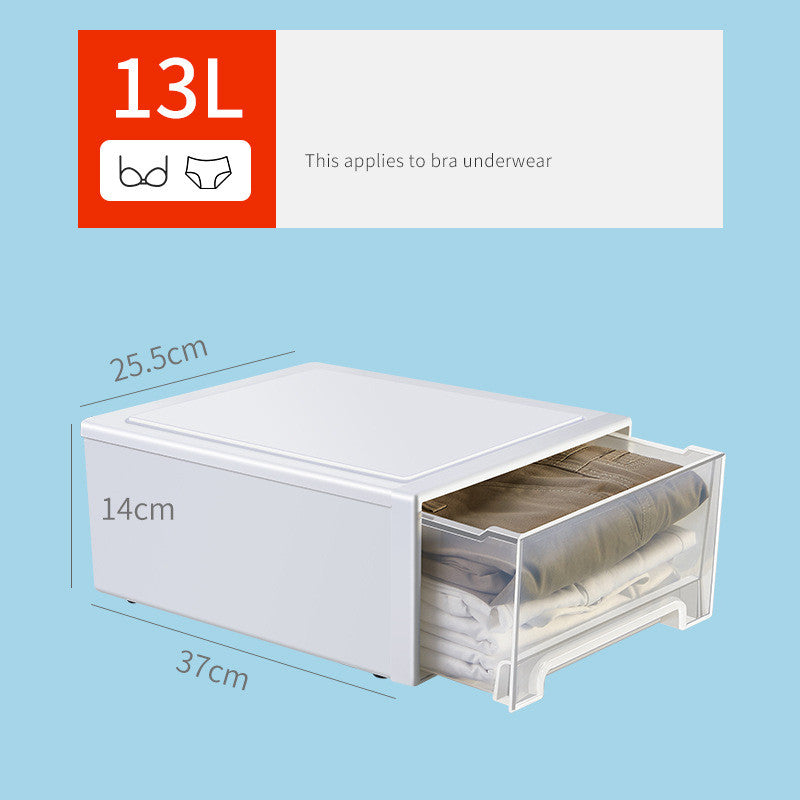 Clothes Storage Box Drawer Type Plastic Thickened Transparent Finishing Box - TryKid