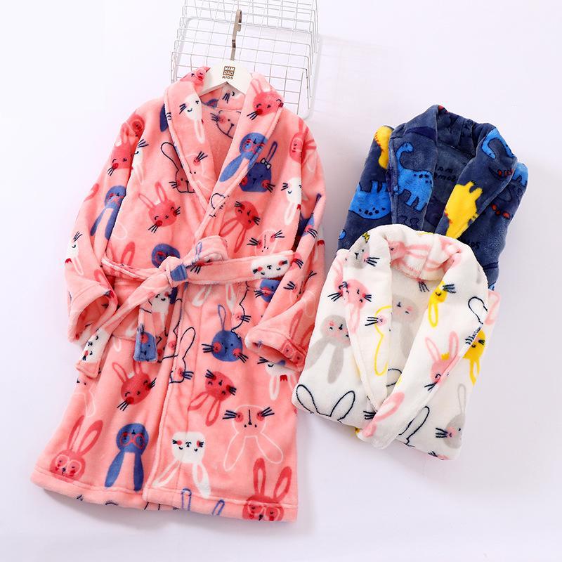 Children's Autumn And Winter Flannel Pajamas Home Clothes Boys And Girls - TryKid