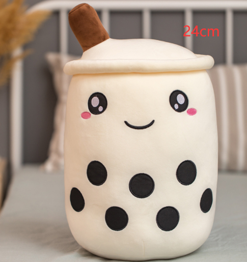 Cute Fruit Drink Plush Stuffed Soft Strawberry Milk Tea Plush Boba Tea Cup Toy Bubble Tea Pillow Cushion Kids Gift - TryKid