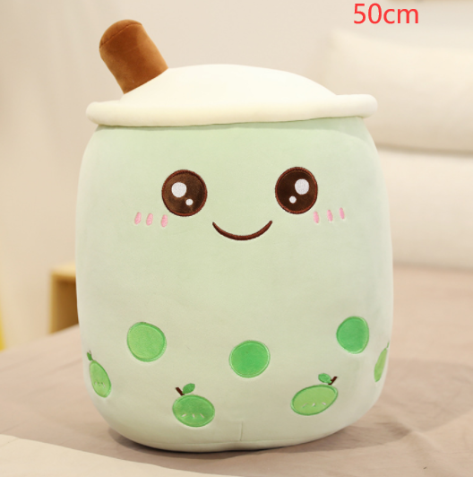 Cute Fruit Drink Plush Stuffed Soft Strawberry Milk Tea Plush Boba Tea Cup Toy Bubble Tea Pillow Cushion Kids Gift - TryKid