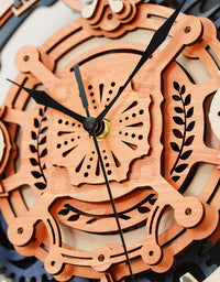 Robotime LC701 Time Art Romantic Notes Wall Clock EU Style Mechanical Design Building Model Set 3D Wooden Puzzle For Kids Adults
