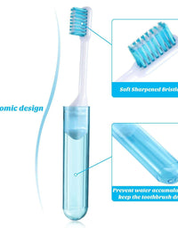 6 Portable Folding Colorful Soft Bristle Travel Toothbrushes
