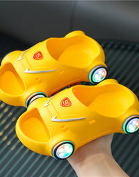 Kids Glowing Slippers Cartoon Car Sandals Children Sandals Anti Slip Boys Girls Luminous Slippers Summer Beach Shoes
