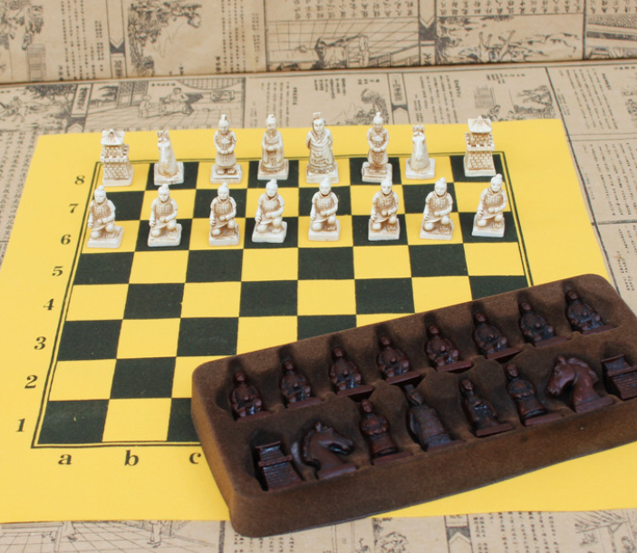 New Antique Chess Small Leather Chess Board Qing Bing - TryKid