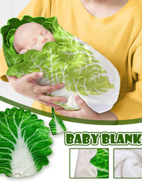 Baby Swaddle Wrap Newborn Simulation Cabbage Flannel Baby Wrap Blanket Baby Sleeping Swaddle Wrap Hat
