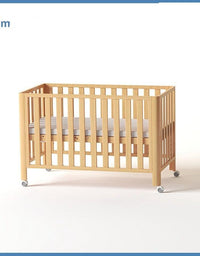 Pine Crib Solid Wood Splicing Unpainted Mobile Multifunctional Lengthened Adjustable Children's Bed - TryKid
