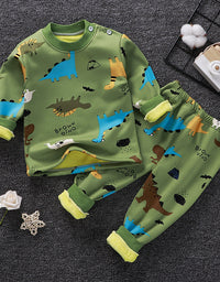 Children's Thermal Underwear Suit Fleece-lined Thickened Boys Girls Autumn Clothing - TryKid
