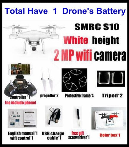 Sales Promotion WiFi 2MP Camera With S10 SMRC FPV Quadcopter Drone Helicopter UAV Micro Remote Control Toy RACER KIT Aircraft - TryKid