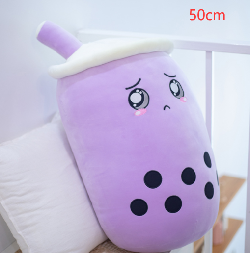 Cute Fruit Drink Plush Stuffed Soft Strawberry Milk Tea Plush Boba Tea Cup Toy Bubble Tea Pillow Cushion Kids Gift - TryKid