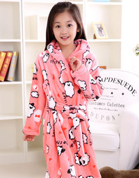 Plus velvet long sleeve children bathrobe - TryKid
