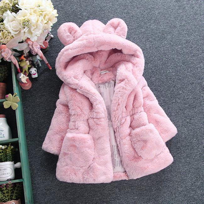 Girl's fur coat for autumn and winter - TryKid
