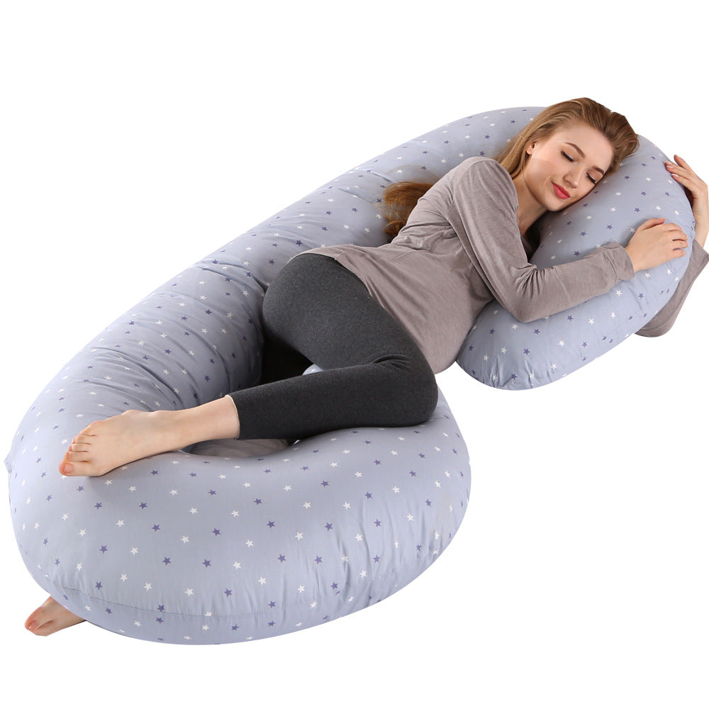 Crystal Velvet C-type Pregnancy Pillow For Sleeping On The Side - TryKid