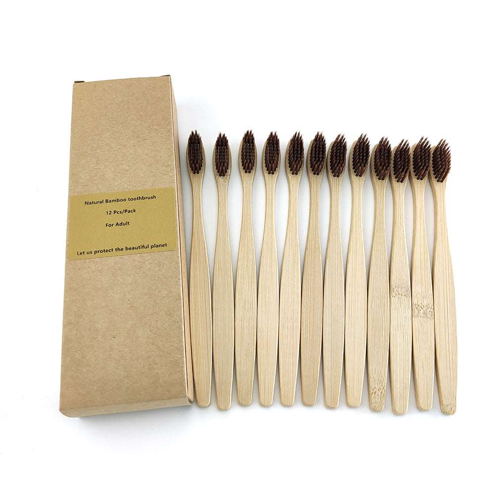 12 Bamboo charcoal environmentally friendly toothbrushes