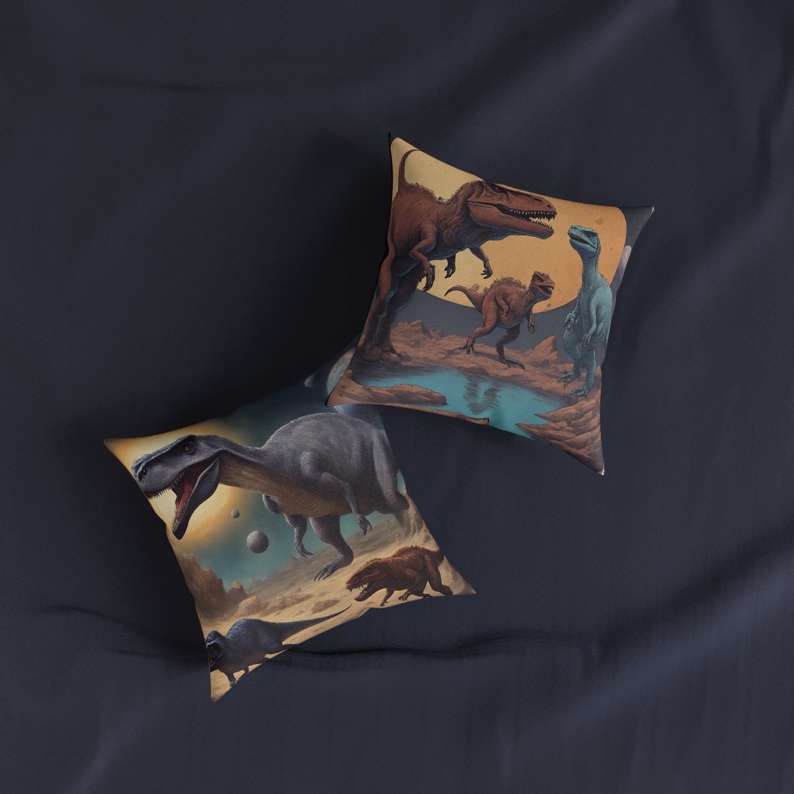 Square Dinosaur Design Pillow: 2-Way Reversible Comfort for a Roaring Bedroom Upgrade