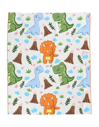 TryKid's Dino Delight Velveteen Plush Blanket - A Cozy and Fun Blanket for Kids with a Trending New Design
