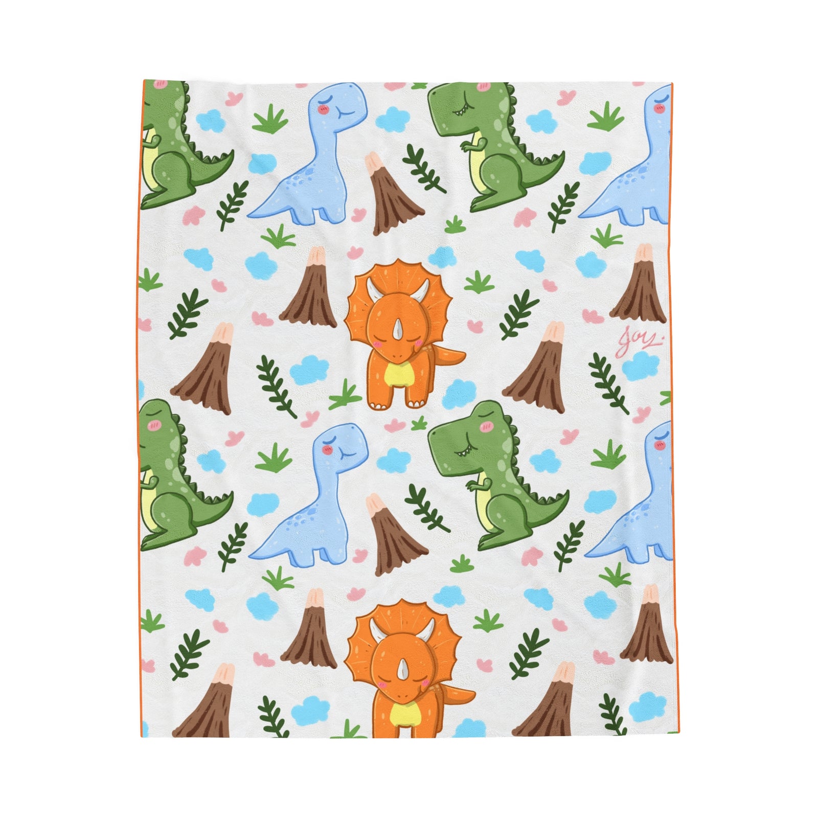 TryKid's Dino Delight Velveteen Plush Blanket - A Cozy and Fun Blanket for Kids with a Trending New Design