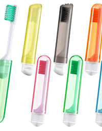 6 Portable Folding Colorful Soft Bristle Travel Toothbrushes
