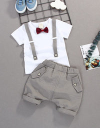 Summer Kids Boys Grey Gentleman Outfits
