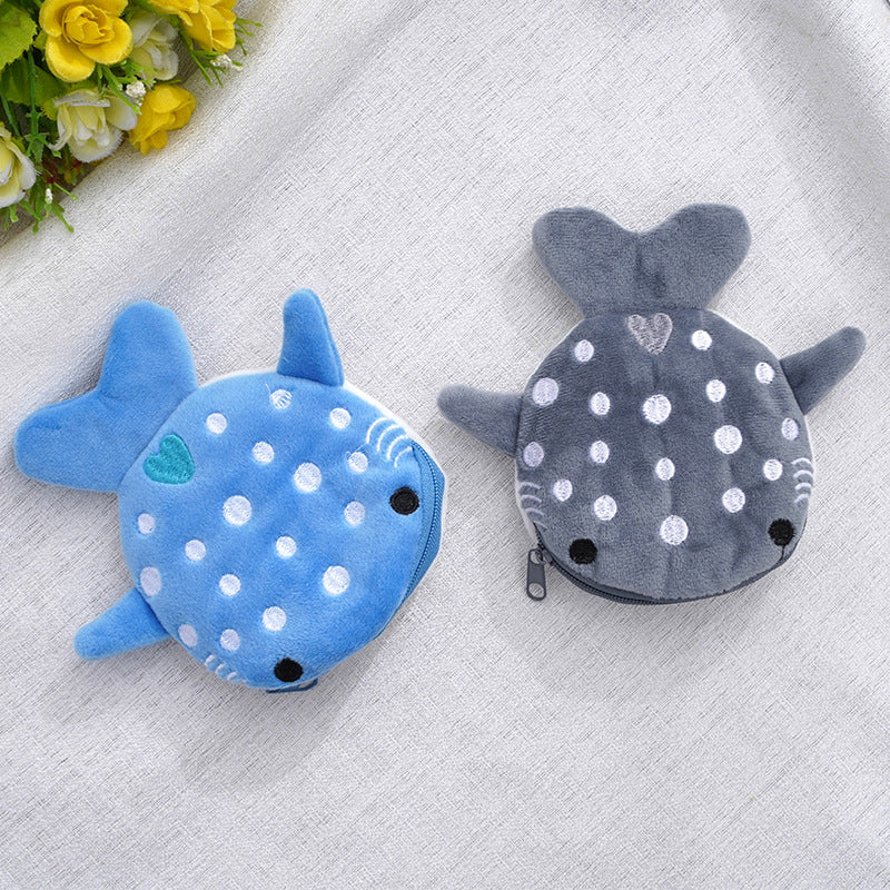 Plush Children's Shark Coin Purse Cute Cartoon Pendant - TryKid