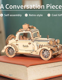 Robotime Rolife Vintage Car Model 3D Wooden Puzzle Toys For Chilidren Kids - TryKid
