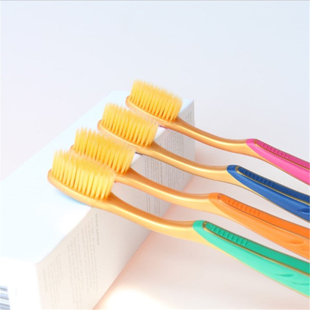 Four Sets Of Golden Clean Soft Bristles Adult Toothbrushes - TryKid