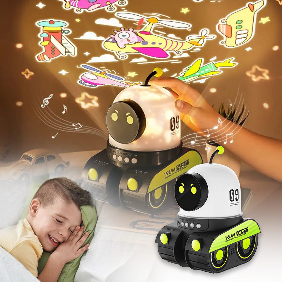 LED Night Light Starry Sky Projector Galaxy Robot Projection Lamp Bluetooth Music For Kids Bedroom Home Party Decoration - TryKid