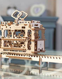 DIY 154pcs Wooden Streetcar Mechanical Transmission Model Assembly Puzzle Toy For kids Education gift - TryKid
