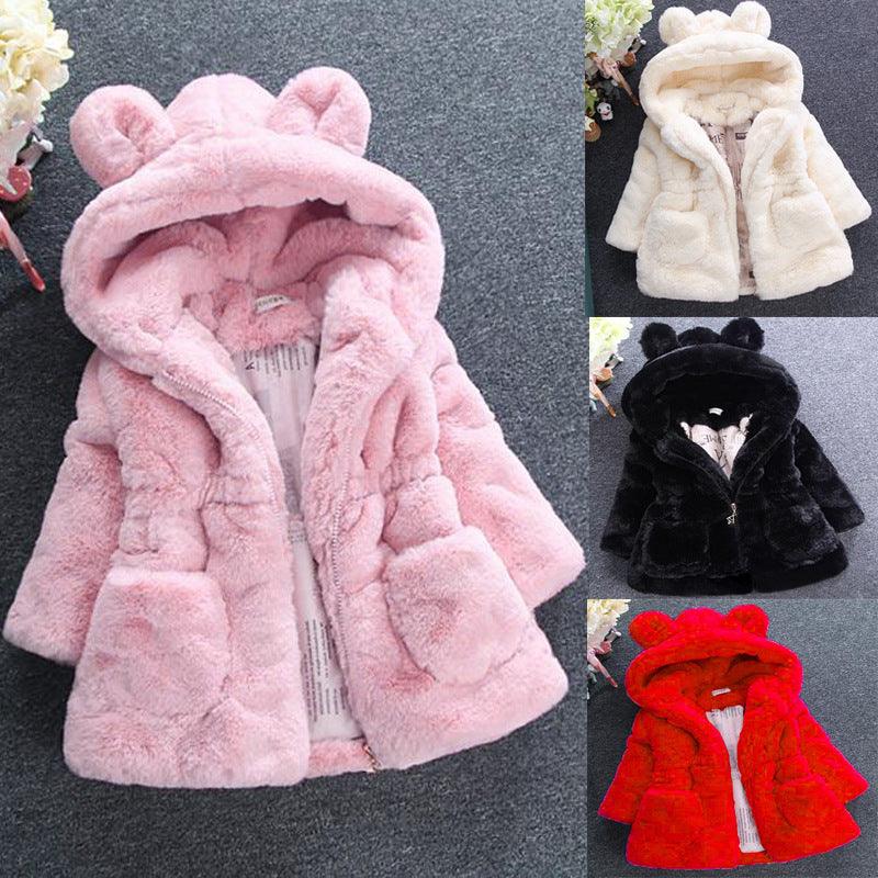 Girl's fur coat for autumn and winter - TryKid