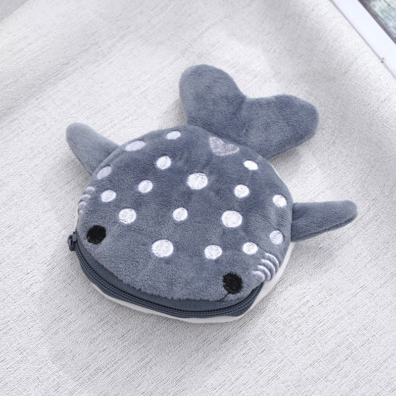 Plush Children's Shark Coin Purse Cute Cartoon Pendant - TryKid