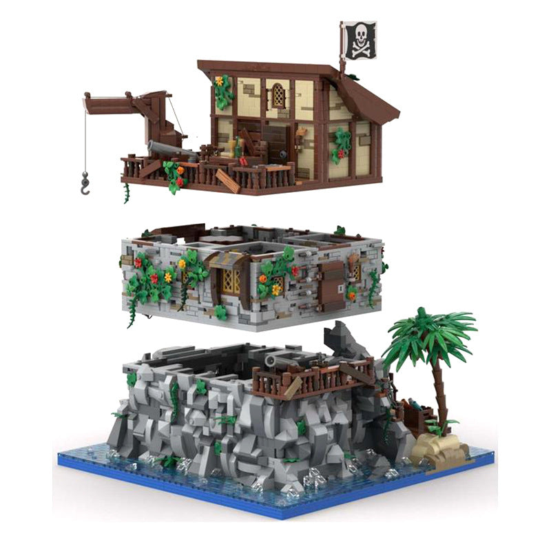 Building Block MOC-105796 Pirate Skull Island And Red Beard House Building Toys - TryKid