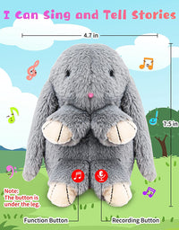 Talking Bunny Toys For Kids, Repeats What You Say, Interactive Stuffed Plush Animal Talking Toy, Singing, Dancing And Shaking For Girls Boys - TryKid
