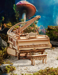 Robotime 223pcs 3D Wooden Puzzle Magic Piano Mechanical Music Box Toy Gift Desk Gift For Men Women Hobby AMK81 - TryKid
