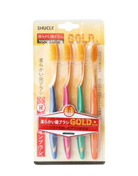 Four Sets Of Golden Clean Soft Bristles Adult Toothbrushes - TryKid
