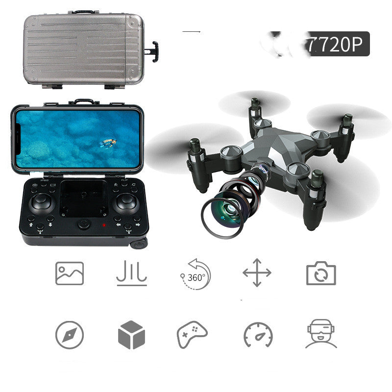 New Luggage Box Storage Box Folding Mini UAV Aerial Photography Remote Control Four Axis Children's Toys Drone - TryKid