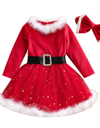 Child Girl Christmas Dress Headband Suit - TryKid
