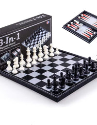 Three In One Magnetic Chess Checkers Backgammon - TryKid
