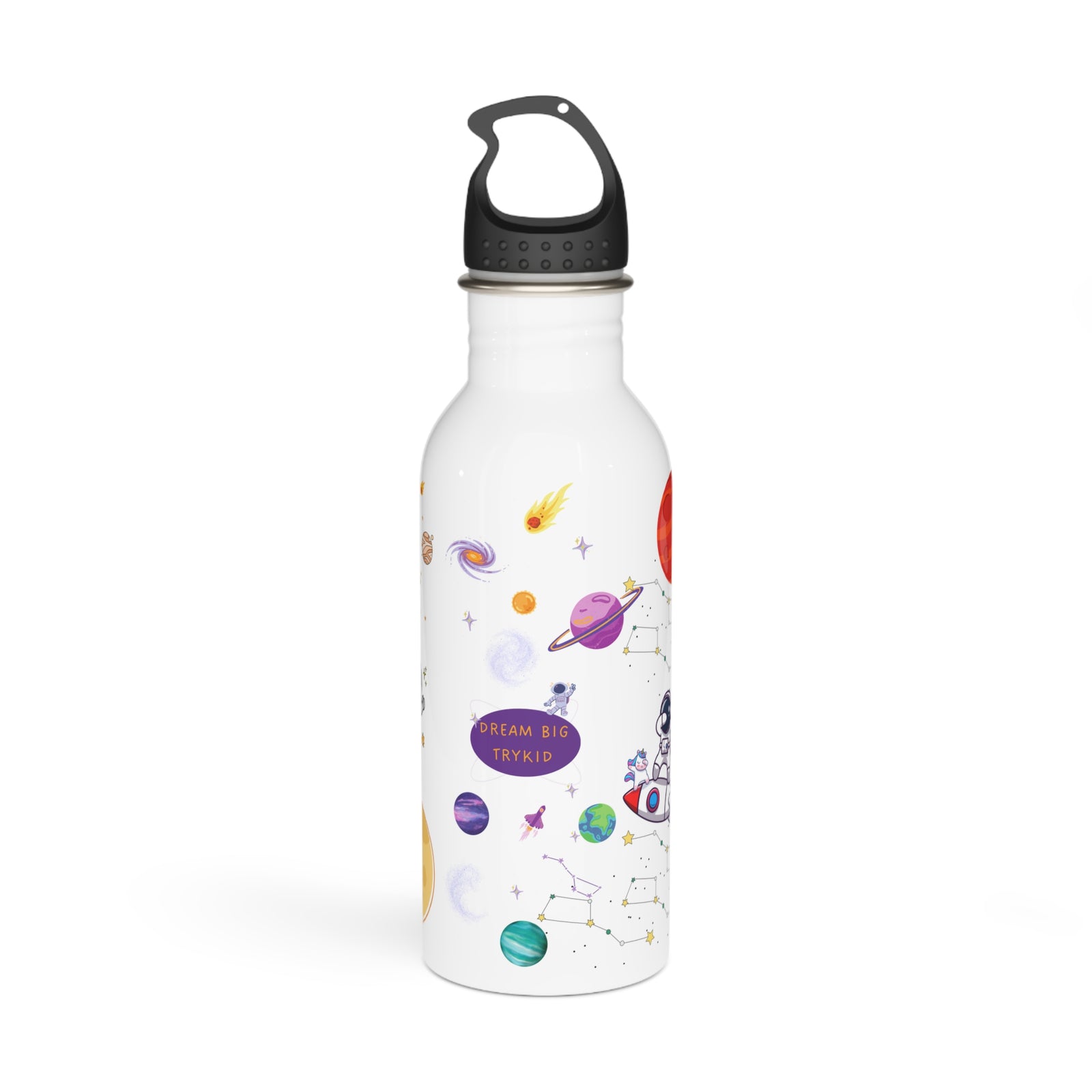 Galactic Adventure Stainless Steel Water Bottle - Fun Astronaut and Rocket Ship Design for Kids and Parents - Trendy and Cool Hydration by TryKid