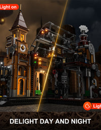 Steampunk Train Station Building Blocks Light Puzzle Model Toys - TryKid
