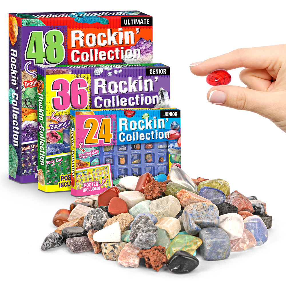 Rock For Kids 36 Pcs Rocks With Learning Guide, Gemstones Crystals Kit Mineral Education Set Geology Science Toys Educational Gifts For Boys Girls Age Above 6 Year Old - TryKid