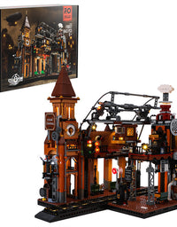 Steampunk Train Station Building Blocks Light Puzzle Model Toys - TryKid
