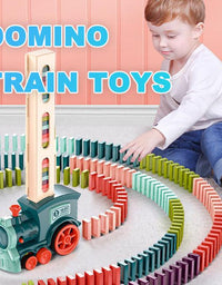 Domino Train Toys Baby Toys Car Puzzle Automatic Release Licensing Electric Building Blocks Train Toy - TryKid
