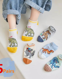 Boy's Dinosaur Pattern Socks Comfortable Breathable Casual Soft Kids Socks
