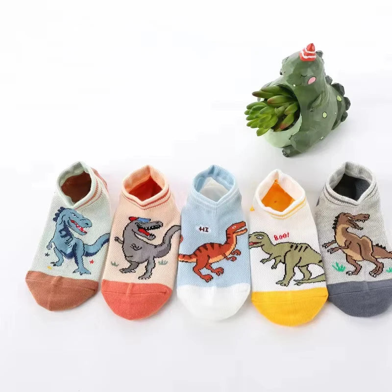 Boy's Dinosaur Pattern Socks Comfortable Breathable Casual Soft Kids Socks