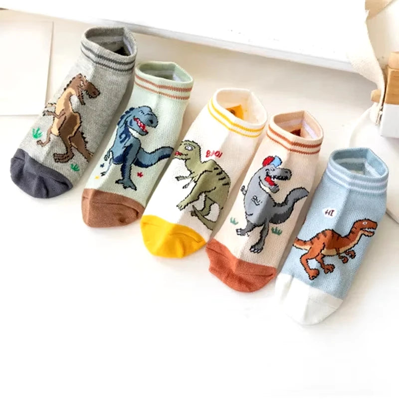 Boy's Dinosaur Pattern Socks Comfortable Breathable Casual Soft Kids Socks