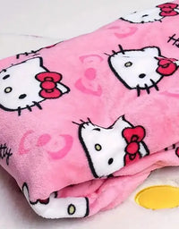 Sanrio Hello Kitty Y2k Kawaii Anime Flannel Pajamas Women'S Warm Woolen Cartoon Casual Home Pants Autumn Winter Fashion Trousers
