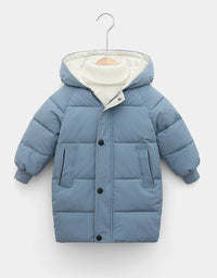 Kids Down Long Outerwear Winter Autumn Teen Cotton Clothes Boys Girls Cotton-Padded Parka Coats Big Children Thicken Warm Jacket
