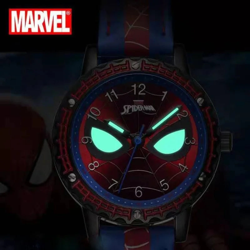 Children Cartoon Watch Boy Primary School Student Clock Spiderman Quartz Watch Luminous Pointer Boy's WristWatch