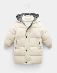 Kids Down Long Outerwear Winter Autumn Teen Cotton Clothes Boys Girls Cotton-Padded Parka Coats Big Children Thicken Warm Jacket
